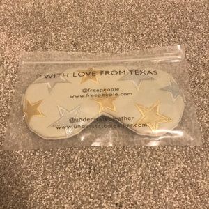 New silver gold Free People leather sleep/spa mask